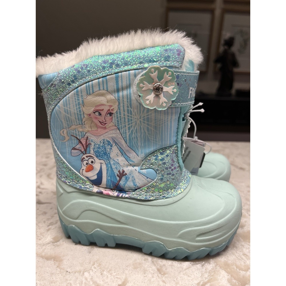 Toddler Girls' 9 Frozen Waterproof Winter Boots Elsa Olaf Shearling Lining